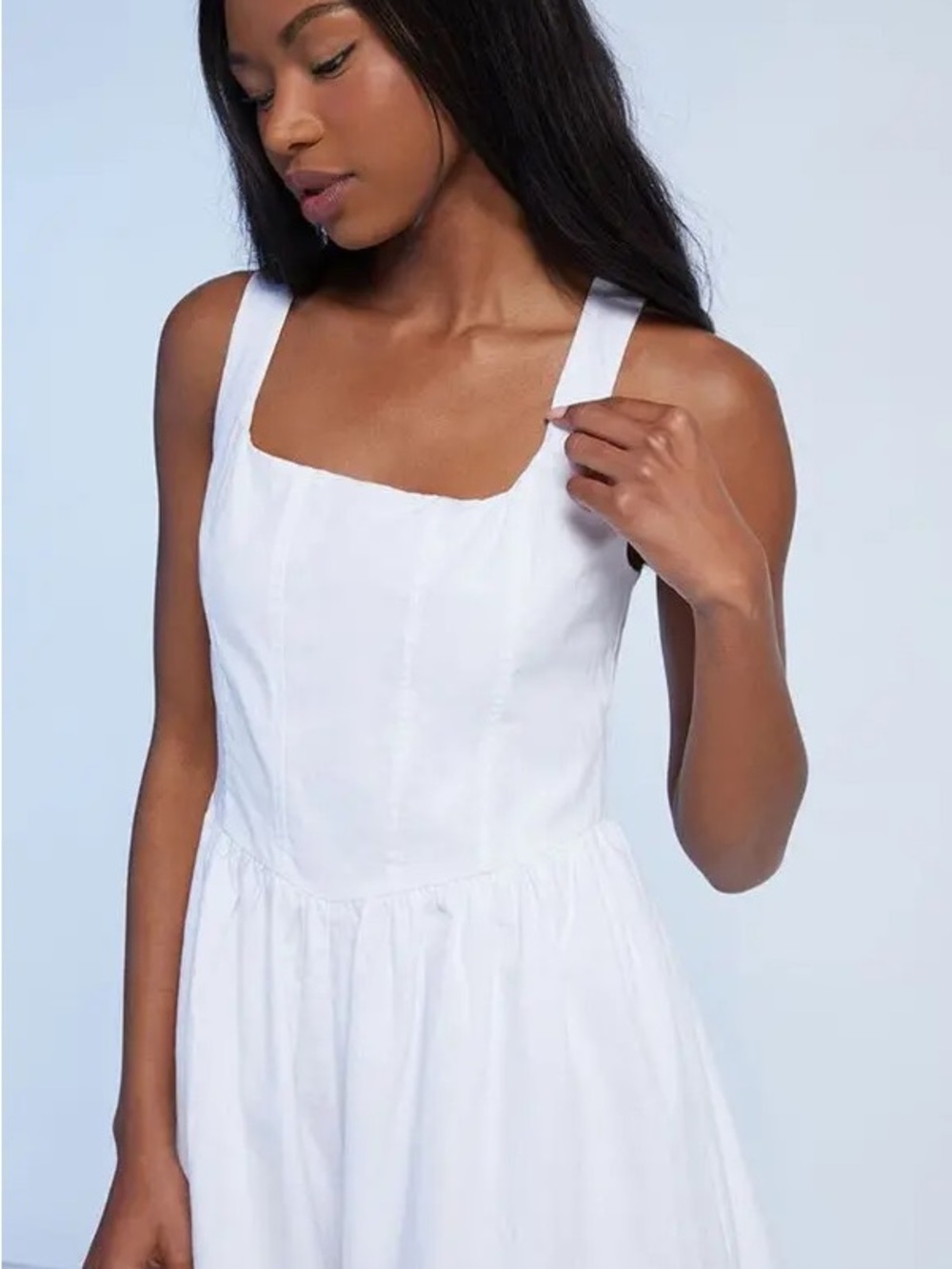 Forever 21 White Square-Neck Mini Sundress